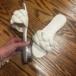 flat leather sandals DKNY brand